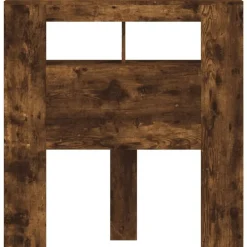 vidaXL Cabecero LED madera ingeniería 100x18,5x103,5 cm Roble ahumado Hot