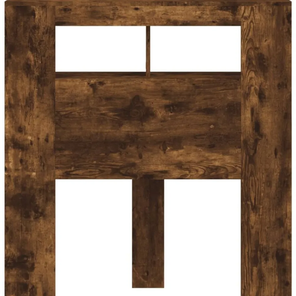 vidaXL Cabecero LED madera ingeniería 100x18,5x103,5 cm Roble ahumado Hot