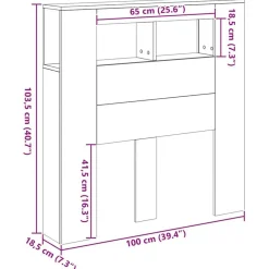 vidaXL Cabecero LED madera ingeniería 100x18,5x103,5 cm Roble artisan Sale