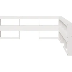 vidaXL Camas Y Accesorios-Cabecero librería en forma de L madera maciza pino 200cm