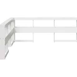 vidaXL Camas Y Accesorios-Cabecero librería en forma de L madera maciza pino 200cm