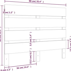 vidaXL Camas Y Accesorios-Cabecero madera maciza de pino 90x3x80 cm