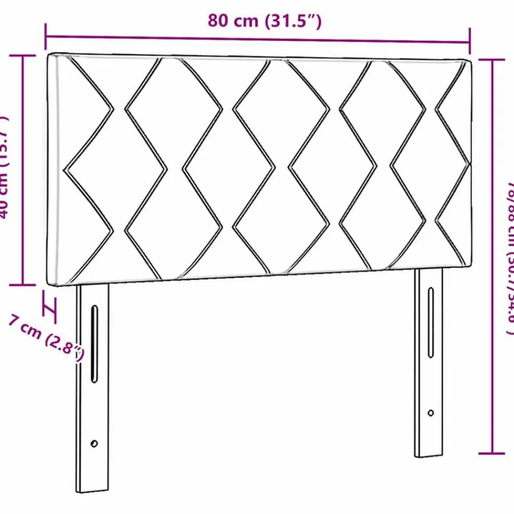 vidaXL Cabecero 80 cm Terciopelo Negro