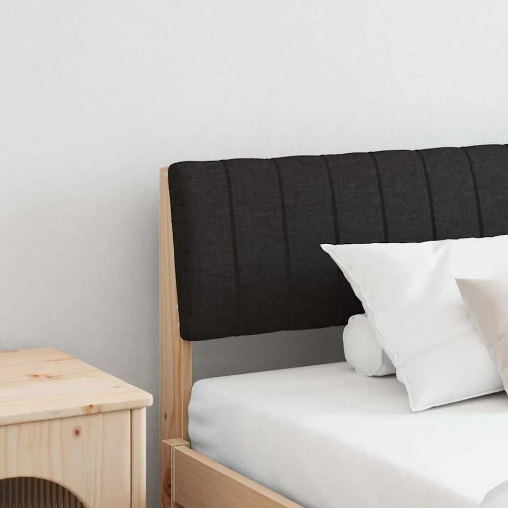 vidaXL Camas Y Accesorios-Cabecero tapizado Negro 200 cm Madera de pino macizo