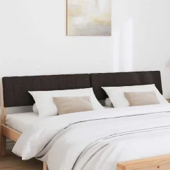 vidaXL Camas Y Accesorios-Cabecero tapizado Negro 200 cm Madera de pino macizo