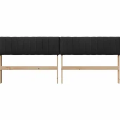 vidaXL Camas Y Accesorios-Cabecero tapizado Negro 200 cm Madera de pino macizo