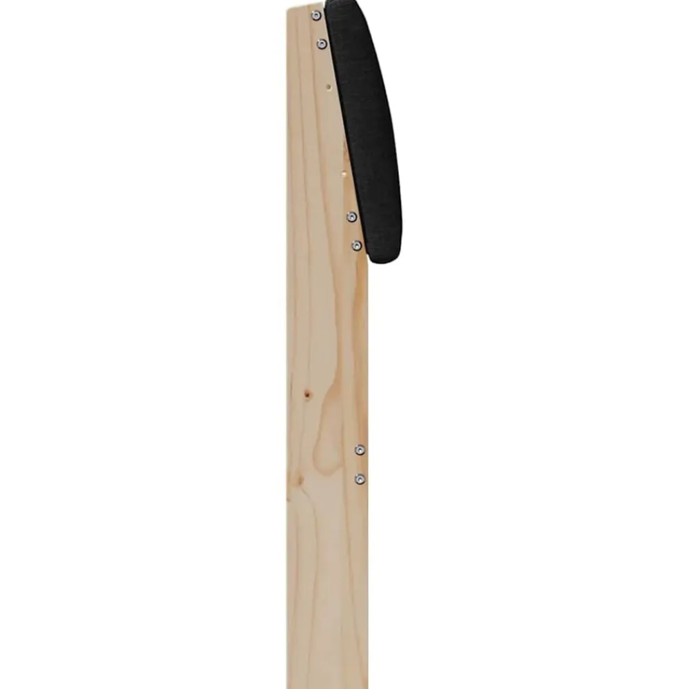 vidaXL Camas Y Accesorios-Cabecero tapizado Negro 200 cm Madera de pino macizo
