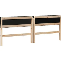vidaXL Camas Y Accesorios-Cabecero tapizado Negro 200 cm Madera de pino macizo