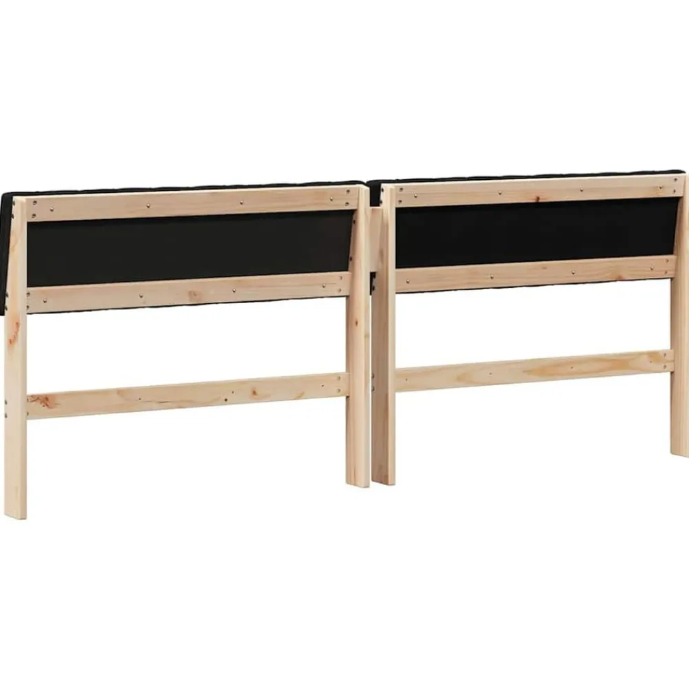 vidaXL Camas Y Accesorios-Cabecero tapizado Negro 200 cm Madera de pino macizo