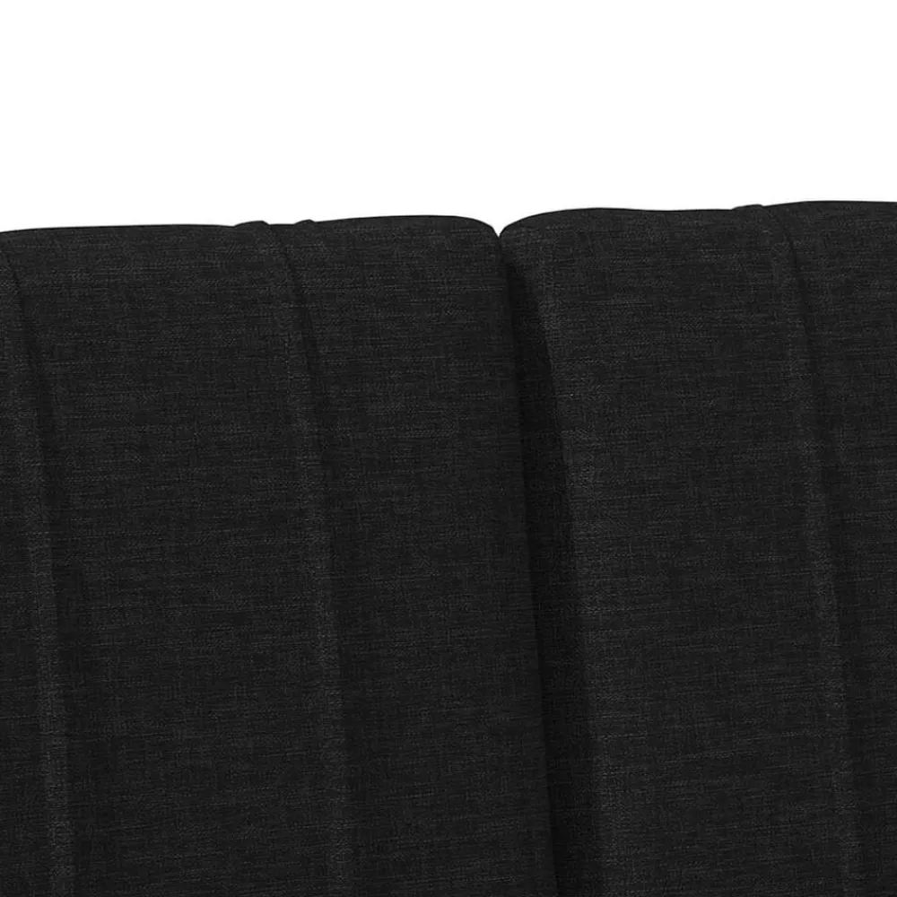 vidaXL Camas Y Accesorios-Cabecero tapizado Negro 200 cm Madera de pino macizo