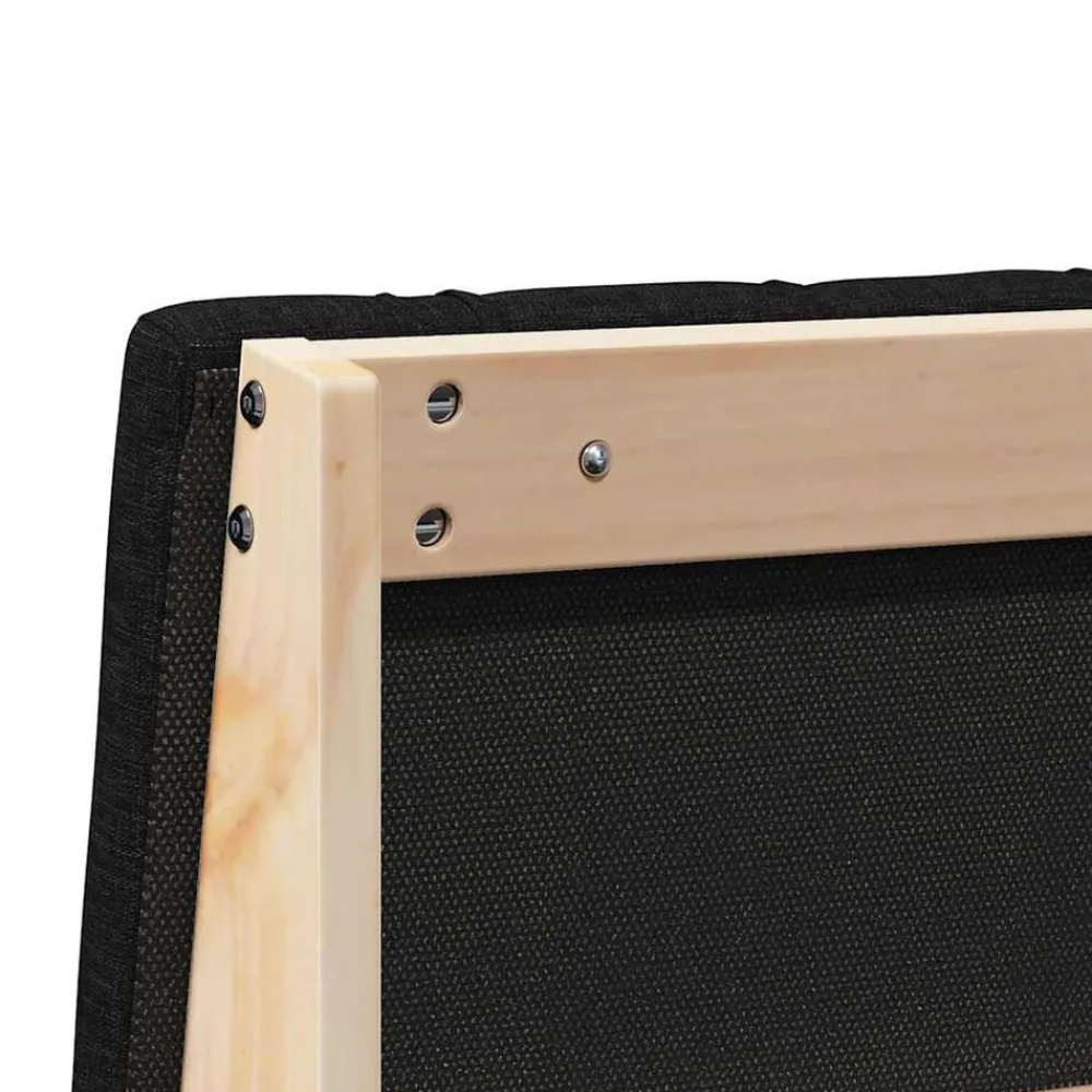 vidaXL Camas Y Accesorios-Cabecero tapizado Negro 200 cm Madera de pino macizo