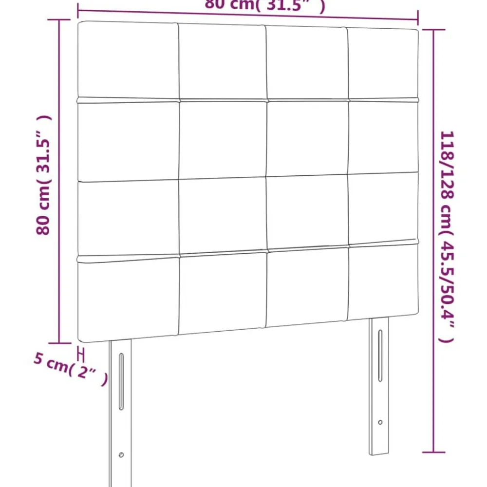 vidaXL Cabecero Terciopelo 80x5x118/128 cm Negro Online