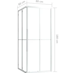 vidaXL Fontanería-Cabina de ducha ESG 80x80x180 cm