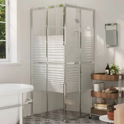 vidaXL Cabina de ducha ESG 80x80x180 cm Plateado y blanco Hot