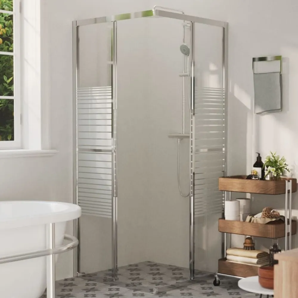 vidaXL Cabina de ducha ESG 80x80x180 cm Plateado y blanco Hot