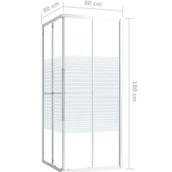 vidaXL Cabina de ducha ESG 80x80x180 cm Plateado y blanco Hot