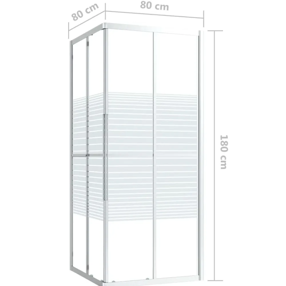 vidaXL Cabina de ducha ESG 80x80x180 cm Plateado y blanco Hot