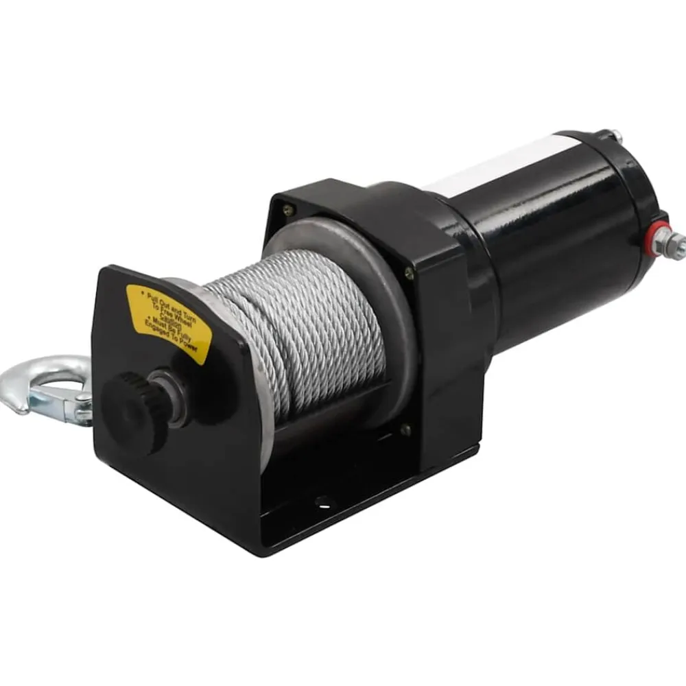 vidaXL Cabrestante eléctrico placa montaje guía de rodillo 12V 1360KG Clearance