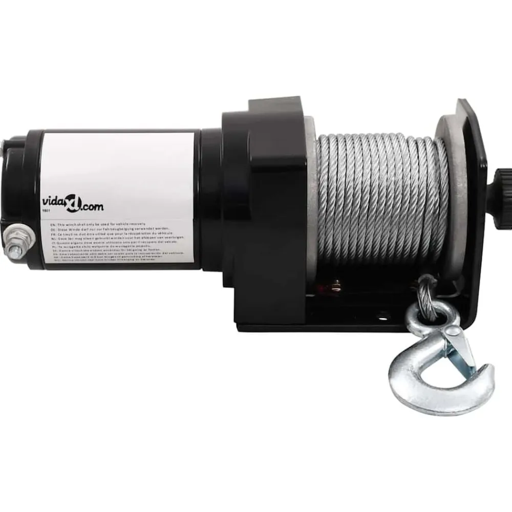 vidaXL Cabrestante eléctrico placa montaje guía de rodillo 12V 1360KG Clearance