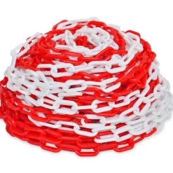 vidaXL Avisos-Cadenas de advertencia 2 unidades plástico rojo y blanco 30 m