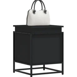 vidaXL Caja almacenaje con tapa madera ingeniería 40x40x51,5 cm Negro
