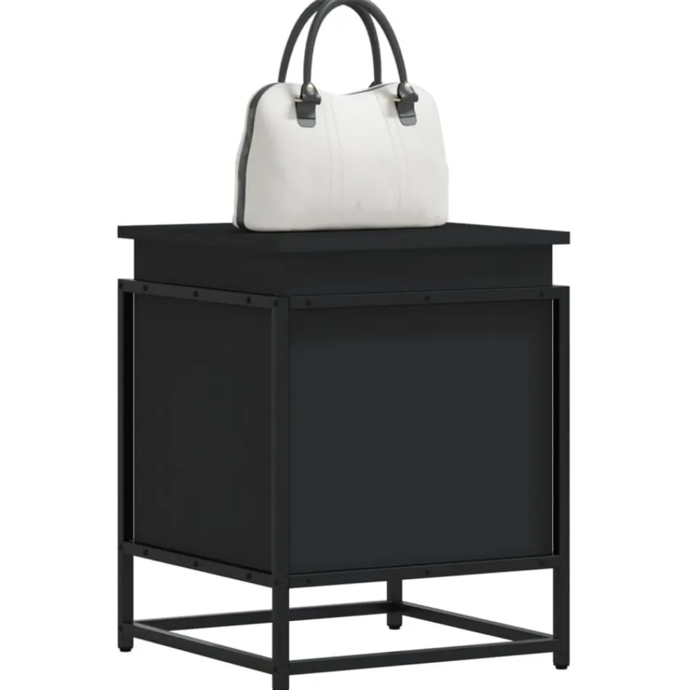 vidaXL Caja almacenaje con tapa madera ingeniería 40x40x51,5 cm Negro