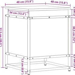 vidaXL Caja almacenaje con tapa madera ingeniería 40x40x51,5 cm Negro
