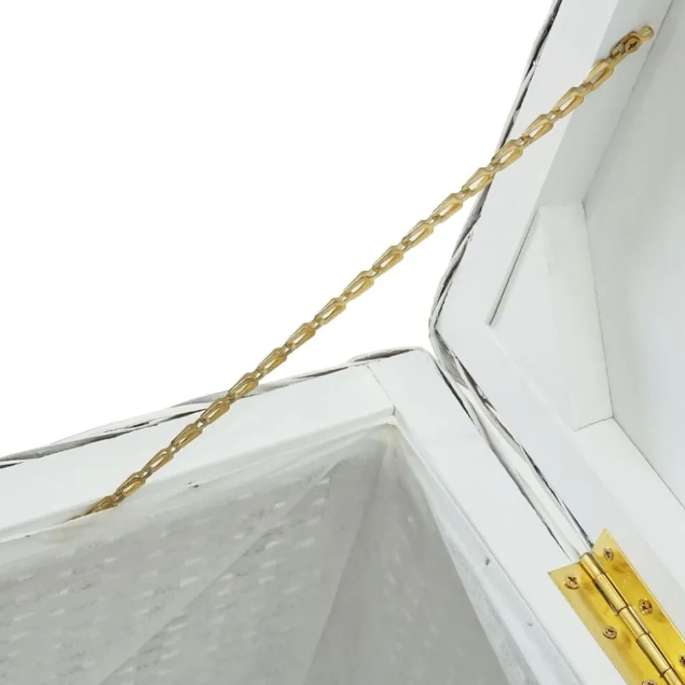 vidaXL Caja almacenaje madera caoba y ratán Kubu natural 110 cm Blanco Online