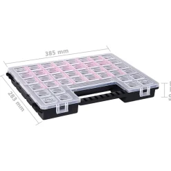 vidaXL Accesorios De Bricolaje-Caja compartimentos 5 uds divisores plástico 385x283x50 mm