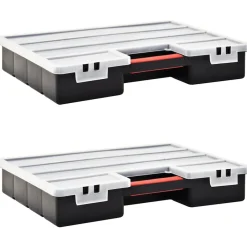 vidaXL Accesorios De Bricolaje-Caja compartimentos 2 uds divisores plástico 460x325x80 mm