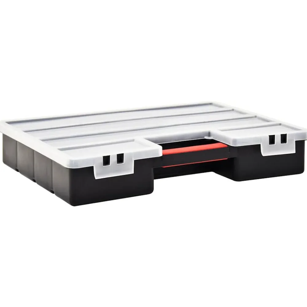 vidaXL Accesorios De Bricolaje-Caja compartimentos 2 uds divisores plástico 460x325x80 mm