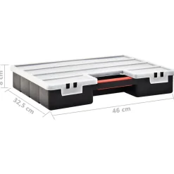 vidaXL Accesorios De Bricolaje-Caja compartimentos 2 uds divisores plástico 460x325x80 mm