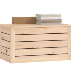 vidaXL Caja de almacenaje madera maciza de pino 59,5x36,5x33 cm Natural Hot