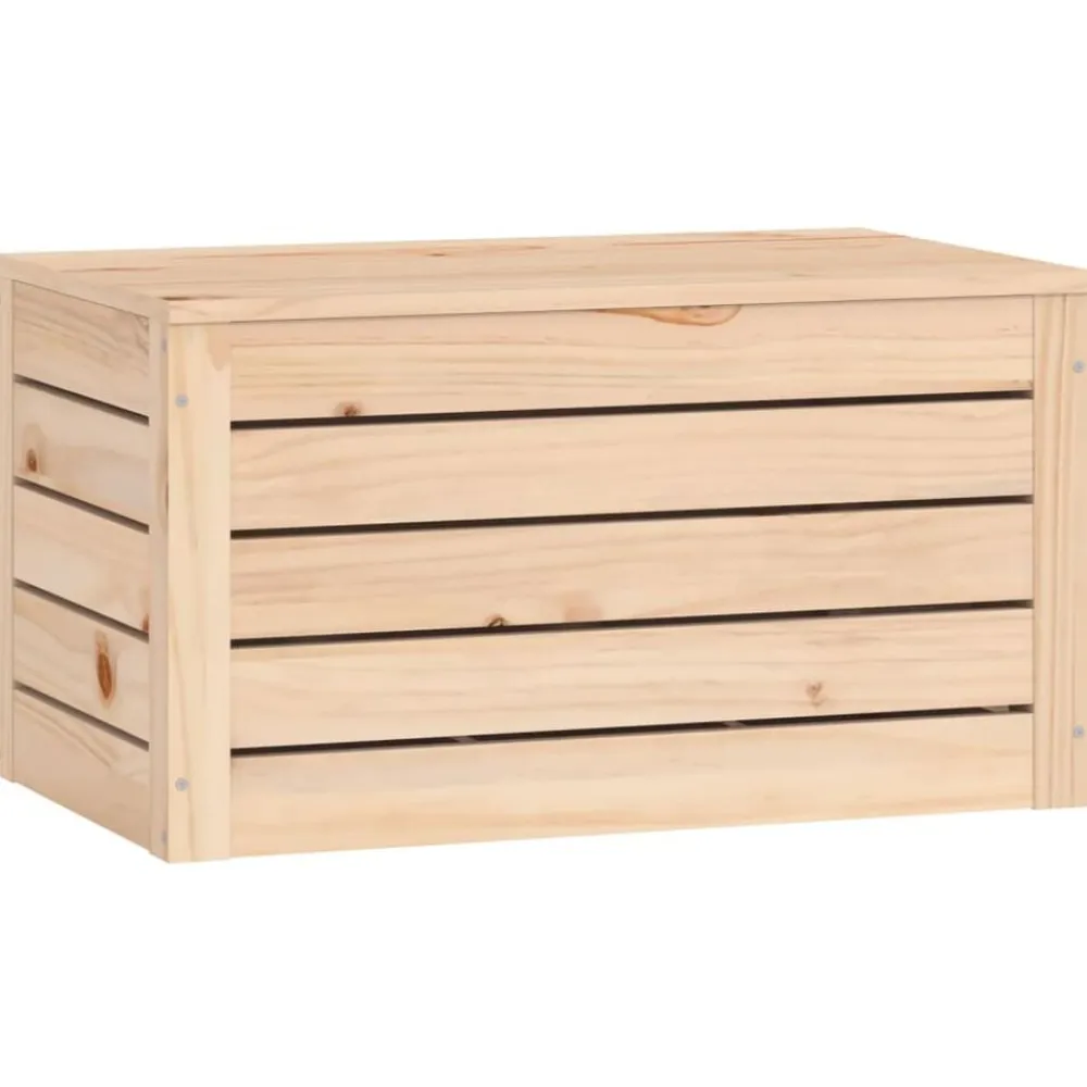 vidaXL Caja de almacenaje madera maciza de pino 59,5x36,5x33 cm Natural Hot