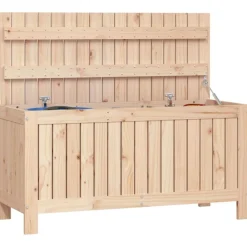 vidaXL Muebles De Jardín-Caja de almacenaje jardín madera maciza de pino 108x42,5x54 cm