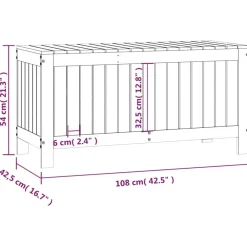 vidaXL Muebles De Jardín-Caja de almacenaje jardín madera maciza de pino 108x42,5x54 cm