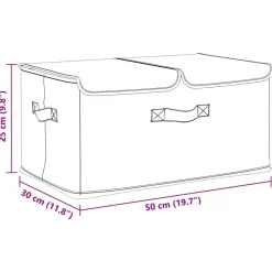 vidaXL Caja de almacenaje tela color 50x30x25 cm Crema New