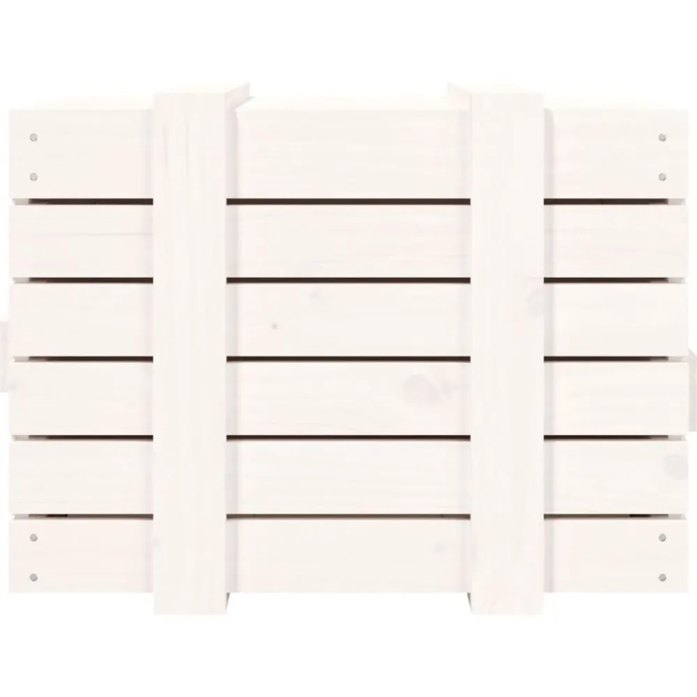 vidaXL Productos Del Hogar-Caja de almacenaje madera maciza de pino blanca 58x40,5x42 cm