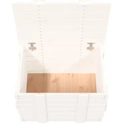 vidaXL Productos Del Hogar-Caja de almacenaje madera maciza de pino blanca 58x40,5x42 cm