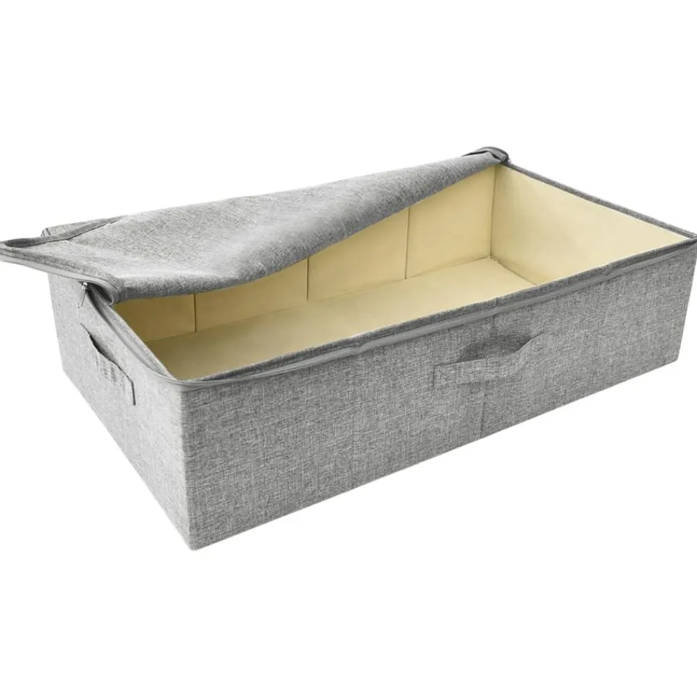 vidaXL Caja de almacenaje tela 70x40x18 cm Gris Outlet