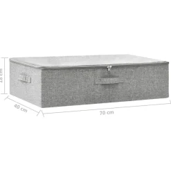 vidaXL Caja de almacenaje tela 70x40x18 cm Gris Outlet
