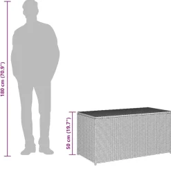 vidaXL Caja de almacenaje de jardín ratán sintético 100x50x50 cm Gris Online