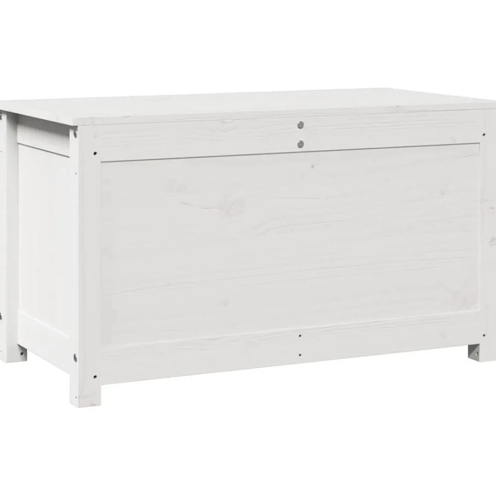 vidaXL Caja de almacenaje madera maciza de pino 80x40x45,5 cm Blanco Best