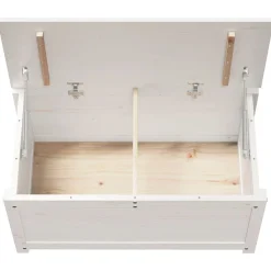 vidaXL Caja de almacenaje madera maciza de pino 80x40x45,5 cm Blanco Best