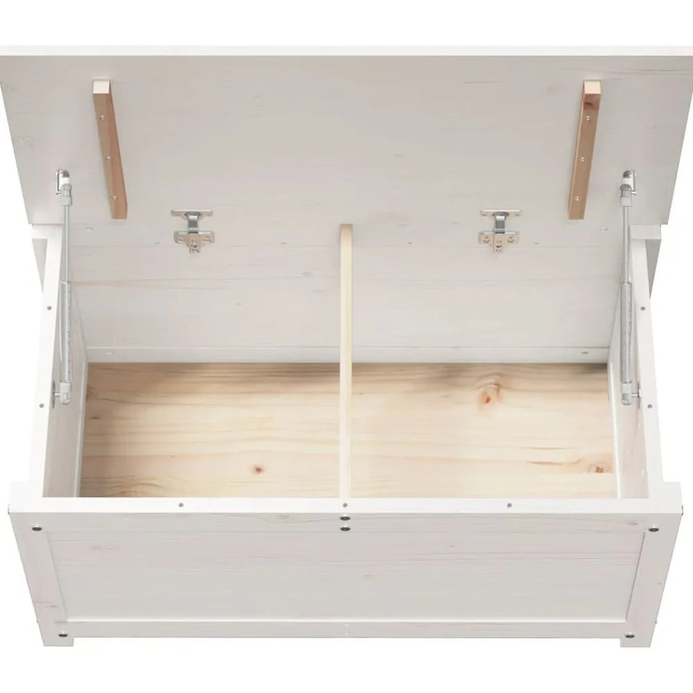 vidaXL Caja de almacenaje madera maciza de pino 80x40x45,5 cm Blanco Best