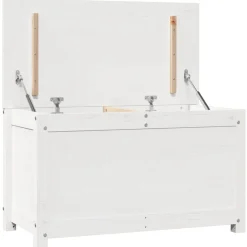 vidaXL Caja de almacenaje madera maciza de pino 80x40x45,5 cm Blanco Best