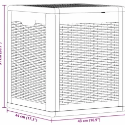 vidaXL Caja de almacenaje para jardín PP aspecto de ratán 90 L Gris Sale