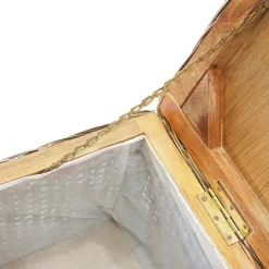 vidaXL Caja de almacenaje madera de caoba y ratán Kubu natural 110 cm Marr&oacute;n Online