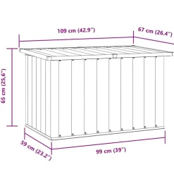 vidaXL Caja de almacenaje para jardín marrón 109x67x65 cm Marr&oacute;n Online