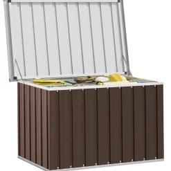 vidaXL Caja de almacenaje para jardín marrón 109x67x65 cm Marr&oacute;n Online